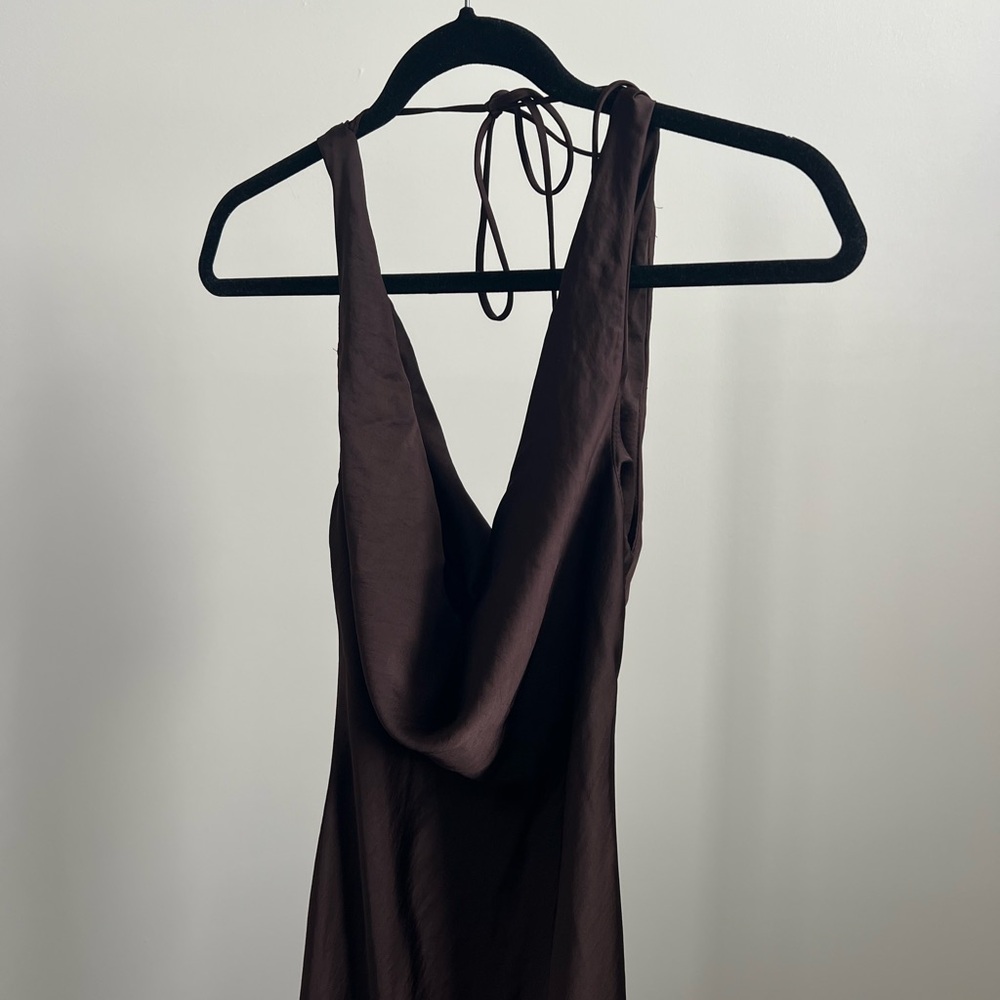 Brand New - Zara Brown Satin Dress